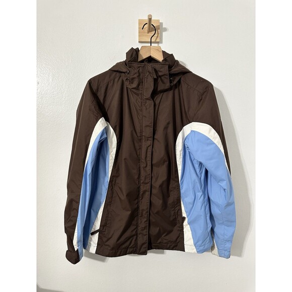 Columbia Women’s Interchangeable Brown & Blue Winter Jacket Full Zip Rain Coat M - Picture 1 of 7